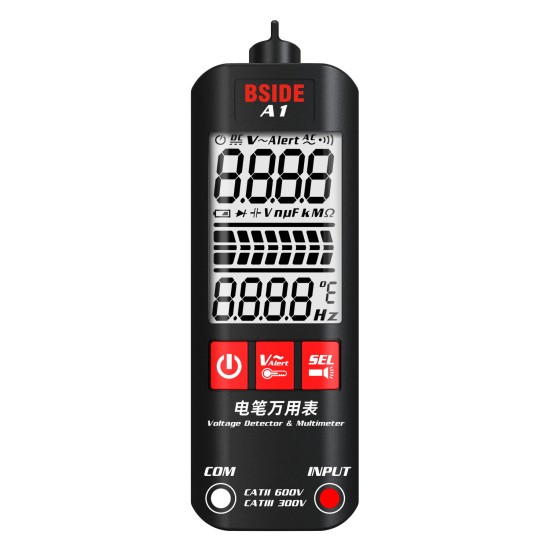 A1 Dual-mode Smart True RMS Multimeter Non-contact AC DC Voltage Tester with Flashlight