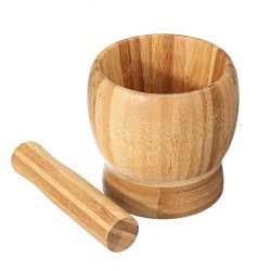 Bamboo Mortar and Pestle Garlic Presser Masher Hand Grinder Crusher for Home Spice Pepper Grinder Masher Mortar Kitchen Supplies Bamboo Mortar and Pestle Garlic Presser Masher Hand Grinder Crusher for Home Spice Pepper Grinder Masher Mortar Kitchen Supplies