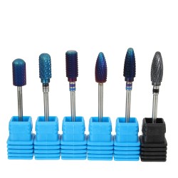 Blue Nano Coated Carbide Sharp Nail Drill Bits Cuticle Cleaning Tool Blue Nano Coated Carbide Sharp Nail Drill Bits Cuticle Cleaning Tool