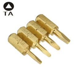 4pcs 25mm 1.8-2.7mm Triangle Shaped Screwdriver Bits 1/4 Inch Hex Shank Electroplating Bronze 4pcs 25mm 1.8-2.7mm Triangle Shaped Screwdriver Bits 1/4 Inch Hex Shank Electroplating Bronze