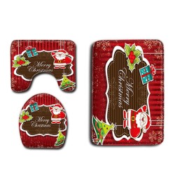 Christmas Santa Claus Waterproof Shower Curtain Set Bath Mat Set Toilet Cover Christmas Santa Claus Waterproof Shower Curtain Set Bath Mat Set Toilet Cover