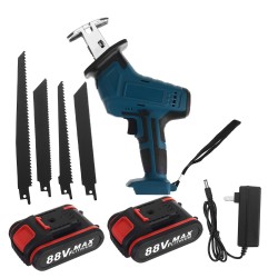 Cordless Reciprocating Saw With 4 Blades & Battery Rechargeable Electric Saw for Sawing Branches Metal PVC Wood Cordless Reciprocating Saw With 4 Blades & Battery Rechargeable Electric Saw for Sawing Branches Metal PVC Wood