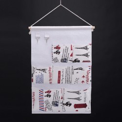 Cotton Linen Waterproof Wall Hanging Storage Bag Cartoon Printed Organizer Decor Cotton Linen Waterproof Wall Hanging Storage Bag Cartoon Printed Organizer Decor