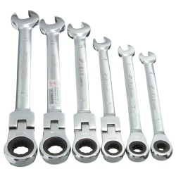 Flexible Pivoting Head Ratchet Combination Spanner Wrench Garage Metric Tool 6 Size Flexible Pivoting Head Ratchet Combination Spanner Wrench Garage Metric Tool 6 Size