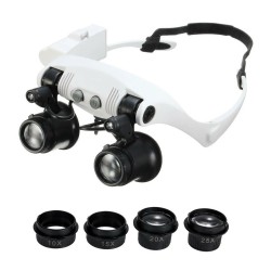 Portable Head Wearing Magnifying Glass 10X 15X 20X 25X LED Double Eye Repair Magnifier Loupe Portable Head Wearing Magnifying Glass 10X 15X 20X 25X LED Double Eye Repair Magnifier Loupe