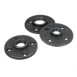 DN 15/20/25 Black Flange Iron Pipe Floor Fitting Plumbing Threaded Four Holes Flange DN 15/20/25 Black Flange Iron Pipe Floor Fitting Plumbing Threaded Four Holes Flange