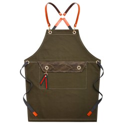 Denim Work Apron Washable Dust-proof Apron Pocket With Flap For Craftsman Carpenter Mason Denim Work Apron Washable Dust-proof Apron Pocket With Flap For Craftsman Carpenter Mason