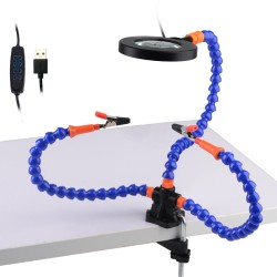 Desk Clip Magnifier PCB Soldering Holder 3X Magnifier with LED Light 3Pcs Flexible Arm Soldering Third Hand Tool Desk Clip Magnifier PCB Soldering Holder 3X Magnifier with LED Light 3Pcs Flexible Arm Soldering Third Hand Tool