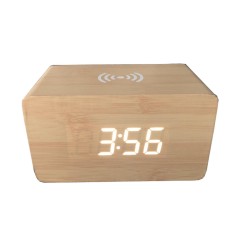 Digital Thermometer LED Desk Alarm Clock With Wireless Charger For Phone Digital Thermometer LED Desk Alarm Clock With Wireless Charger For Phone
