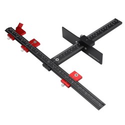Aluminum Alloy Cabinet Hardware Jig Fixture 4MM+5MM Punching Locator Woodworking Drill Positioning Guide T-ruler Aluminum Alloy Cabinet Hardware Jig Fixture 4MM+5MM Punching Locator Woodworking Drill Positioning Guide T-ruler