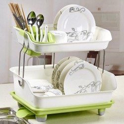 Double Layer Dish Drying Storage Drain Rack Kitchen Shelf Tableware Holder Double Layer Dish Drying Storage Drain Rack Kitchen Shelf Tableware Holder