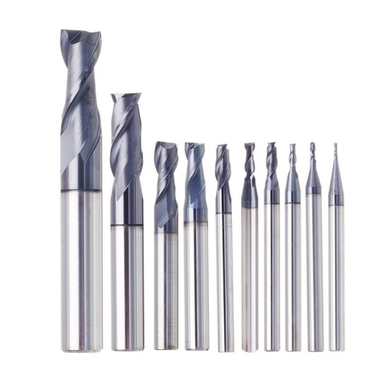 1-10mm HRC55 TiAlN 2 Flutes End Mill Cutter Tungsten Carbide Milling Cutter CNC Tool