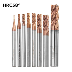 1-8mm 4 Flutes HRC58 End Mill Cutter AlTiN Coating Carbide End Mill Cutter CNC Tool