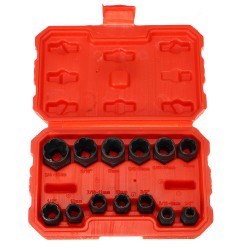 13pcs Impact Damaged Bolt Nut Screw Remover Extractor Socket Tool Kit Removal Set Bolt Nut Screw Removal Socket Wrench 13pcs Impact Damaged Bolt Nut Screw Remover Extractor Socket Tool Kit Removal Set Bolt Nut Screw Removal Socket Wrench