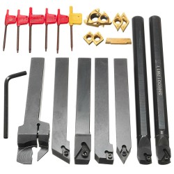 7pcs 12mm Shank Lathe Set Boring Bar Turning Tool Holder with Carbide Inserts CCMT060204 DCMT070204 7pcs 12mm Shank Lathe Set Boring Bar Turning Tool Holder with Carbide Inserts CCMT060204 DCMT070204