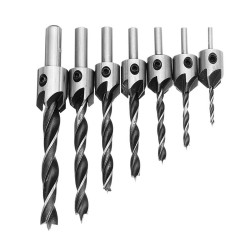 7pcs HSS 5 Flute Countersink Drill Bit Set Reamer Woodworking 3-10mm Chamfer Drill Bits 7pcs HSS 5 Flute Countersink Drill Bit Set Reamer Woodworking 3-10mm Chamfer Drill Bits