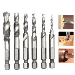 DB-C4 HSS 1/4 Inch Hex Shank Combination Metric Drill Tap Bit M3/M4/M5/M6/M8/M10 DB-C4 HSS 1/4 Inch Hex Shank Combination Metric Drill Tap Bit M3/M4/M5/M6/M8/M10