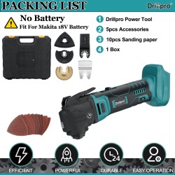 Electric Cordless Oscillating Multi-Tool Bare Metal Machine Without Battery with Plastic Box and Accessories Electric Cordless Oscillating Multi-Tool Bare Metal Machine Without Battery with Plastic Box and Accessories