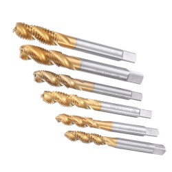 HSS Spiral Flute Hand Tap Imperial Titanium Coated Machine Screw Plug Tap Drill HSS Spiral Flute Hand Tap Imperial Titanium Coated Machine Screw Plug Tap Drill
