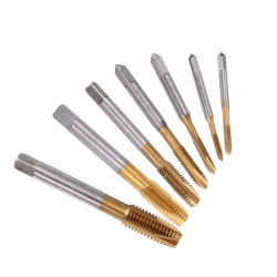 M3-M12 Titanium Coated Hand Tap HSS Metric Straight Flute Thread Screw Tap M3-M12 Titanium Coated Hand Tap HSS Metric Straight Flute Thread Screw Tap