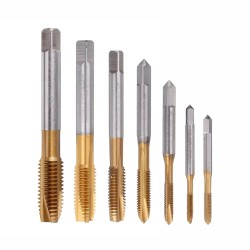 M3-M12 Titanium Coated Hand Tap HSS Metric Straight Flute Thread Screw Tap M3-M12 Titanium Coated Hand Tap HSS Metric Straight Flute Thread Screw Tap
