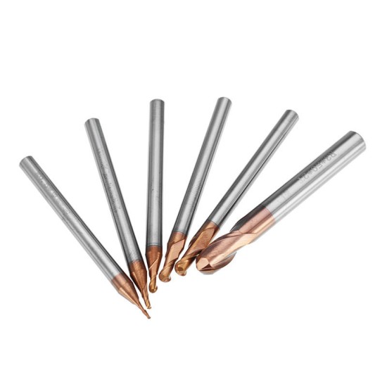 R0.5-3mm 2 Flutes Ball Nose HRC58 AlTiN Coating End Mill Cutter Tungsten Carbide CNC Tool