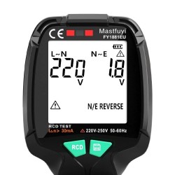 FY1881 30V-250V Digital Smart Socket Tester Voltage Test Socket Tester ENull Line Phase Check RCD Test Data Storage