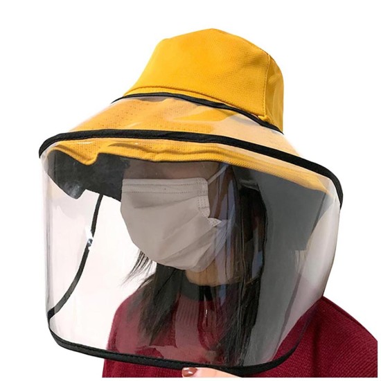 Fisherman Hat Clear Mask Removable Protective Cap Anti-fog Full Face Outdoor