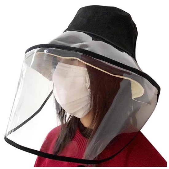 Fisherman Hat Clear Mask Removable Protective Cap Anti-fog Full Face Outdoor