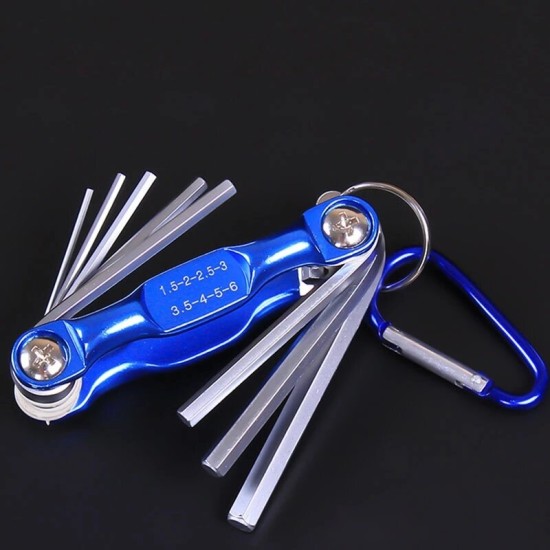 Folding Hex Wrench Metal Metric Allen Wrench set Hexagonal Screwdriver Hex Key Wrenches Allen Keys Hand Tool Portable set with