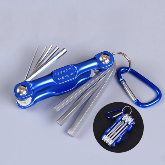 Folding Hex Wrench Metal Metric Allen Wrench set Hexagonal Screwdriver Hex Key Wrenches Allen Keys Hand Tool Portable set with