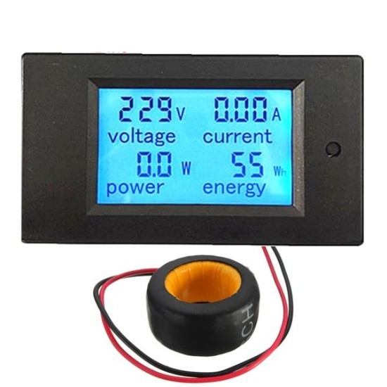 100A 22000W Power Monitor Module AC Meter Panel 45-65Hz Test Voltage AC 80-260V