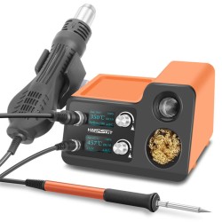 ST12A 2 in 1 Hot Air Gun Soldering Station OLED Digital Adjustment Auto Sleep 1s-6s Fast Heating Repair Tool ST12A 2 in 1 Hot Air Gun Soldering Station OLED Digital Adjustment Auto Sleep 1s-6s Fast Heating Repair Tool
