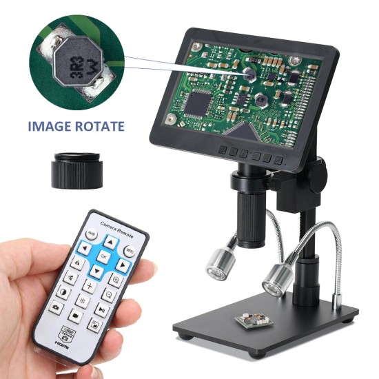 26MP HDMI Digital Microscope 60fps Hight Frames Rate Camera with HDR Mode Eliminate Metal Reflection For Solder 2100X Magnification Adjustable HY2070