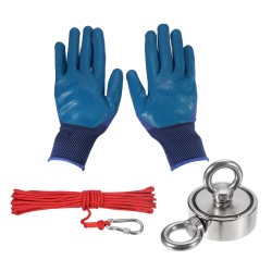 HNM48/60/67mm Double Side Strong Neodymium Fishing Magnet Set With 10m Rope And Gloves Fishing Tools HNM48/60/67mm Double Side Strong Neodymium Fishing Magnet Set With 10m Rope And Gloves Fishing Tools