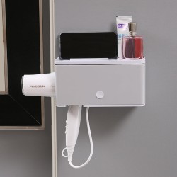 Hair Dryer Holder Stand Wall Mount Hanger Plastic Bathroom Organizer Shelf Rack Hair Dryer Holder Stand Wall Mount Hanger Plastic Bathroom Organizer Shelf Rack