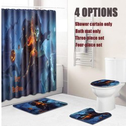 Halloween Shower Curtain Toilet Soft Velvet Kitchen Mat Halloween Shower Curtain Toilet Soft Velvet Kitchen Mat