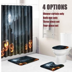 Halloween Shower Curtain Toilet Soft Velvet Non-slip Kitchen Mat Type 7 Halloween Shower Curtain Toilet Soft Velvet Non-slip Kitchen Mat Type 7
