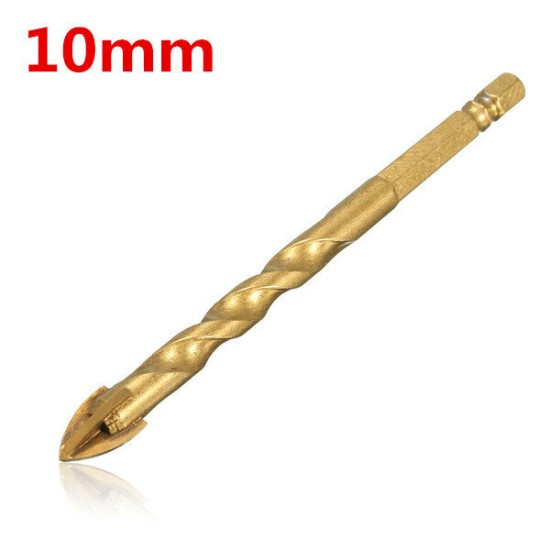 Hex Shank Tile Glass Cross Spear Head Long Drill Bit 6/8/10/12mm With Tungsten Carbide Tip