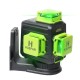 B03CG 3D Cross Line Self-leveling Laser Level 12 lines Green Beam Li-ion Battery with Type-C Charging Port Hard Carry Case