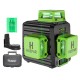 B03CG 3D Cross Line Self-leveling Laser Level 12 lines Green Beam Li-ion Battery with Type-C Charging Port Hard Carry Case