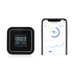 Intelligent Carbon Dioxide Meter WIFI Carbon Dioxide Detection Instrument Monitoring Over Standard Alarm With Clock Monitoring Scope 400-3000ppm Intelligent Carbon Dioxide Meter WIFI Carbon Dioxide Detection Instrument Monitoring Over Standard Alarm With Clock Monitoring Scope 400-3000ppm