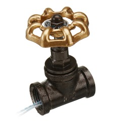 Iron Vintage Steampunk 1/2 Inch Stop Valve Light Switch with Wire Iron Vintage Steampunk 1/2 Inch Stop Valve Light Switch with Wire