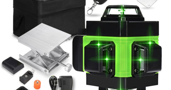 LED Display 3D 360° 16 Line Green Light Laser Level Cross Self Leveling ...