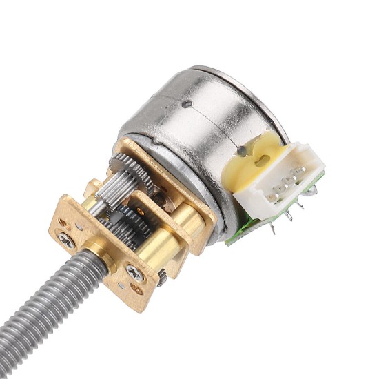 GA12BY15-M455 DC 5V 30RPM 15RPM 5RPM Stepper Motor Threaded Shaft Gear Motor With All-Metal Gearbox