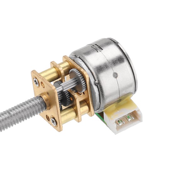 GA12BY15-M455 DC 5V 30RPM 15RPM 5RPM Stepper Motor Threaded Shaft Gear Motor With All-Metal Gearbox