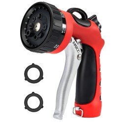 8 Patterns Hose Nozzle Heavy Duty Spray Nozzle High Pressure Laboring-Saving and Easy Storage 8 Patterns Hose Nozzle Heavy Duty Spray Nozzle High Pressure Laboring-Saving and Easy Storage