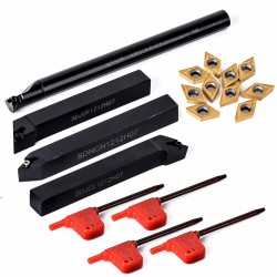 10pcs DCMT070204 Carbide Inserts with 4pcs 12mm Lathe Boring Bar Turning Tool Holder 10pcs DCMT070204 Carbide Inserts with 4pcs 12mm Lathe Boring Bar Turning Tool Holder