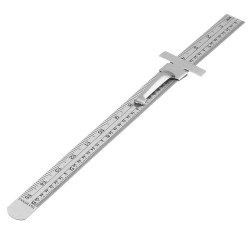 6 Inch 0-150mm Stainless Steel Gauge Standard Rule Scale Depth Length Gauge Marking Measuring Tool with Detachable Clip 6 Inch 0-150mm Stainless Steel Gauge Standard Rule Scale Depth Length Gauge Marking Measuring Tool with Detachable Clip