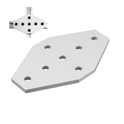 Aluminum 7 Holes Join Plate Corner Bracket for 2020 V-slot Aluminum Extrusions Profiles CNC Parts Aluminum 7 Holes Join Plate Corner Bracket for 2020 V-slot Aluminum Extrusions Profiles CNC Parts